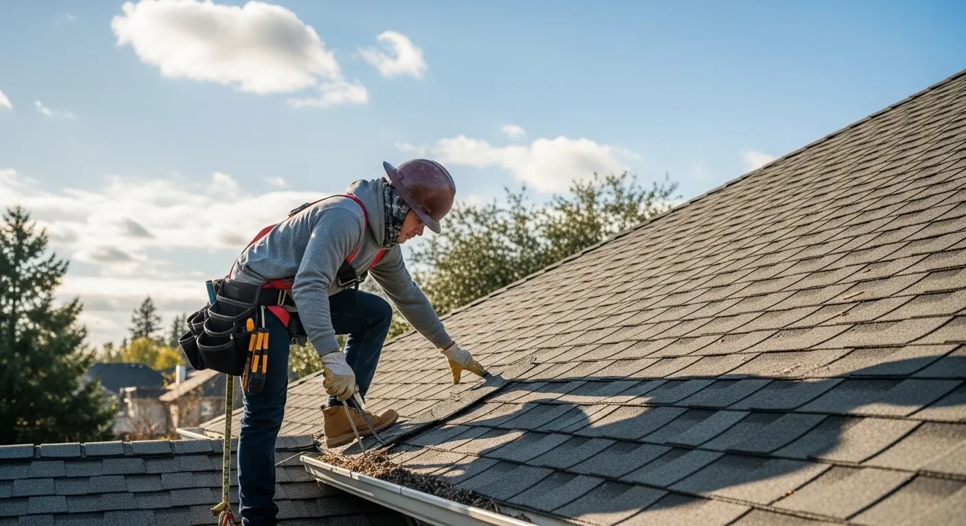 Roofer carrying out a targeted repair on a South Florida roof rather than a full replacement