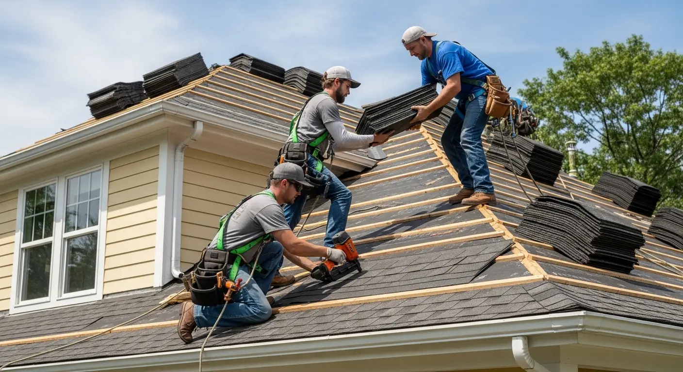 New roof system being installed to product approval fastening requirements on a South Florida home