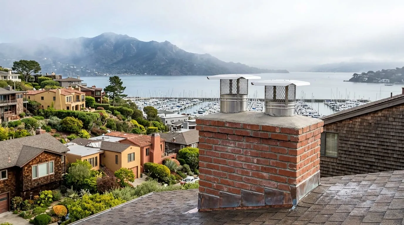 Marine layer and salt air: what they do to a Sausalito chimney