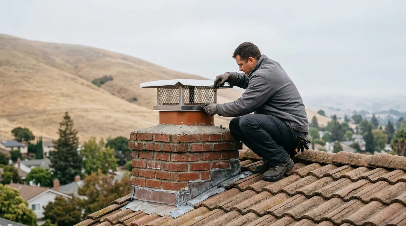 Diablo winds, ember risk, and what a chimney cap actually has to survive