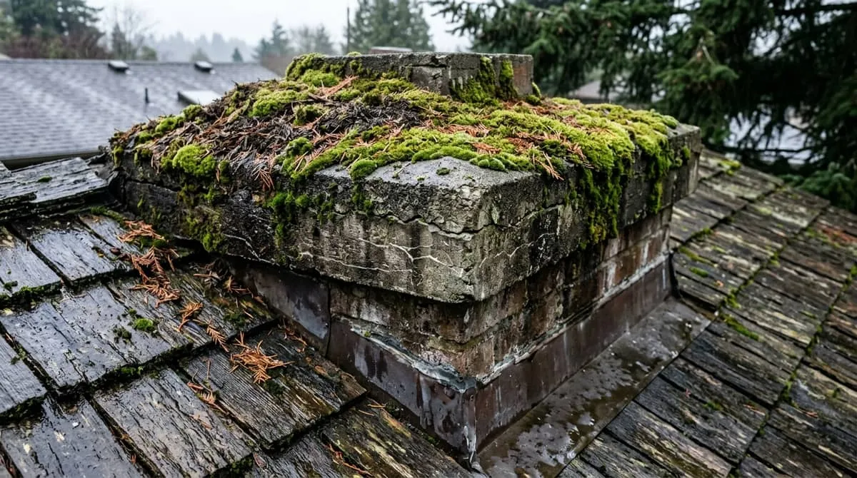 Moss, debris and why caps fail early here